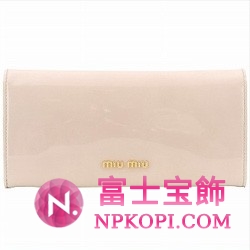 ミュウミュウ MIU MIU エナメル リボン 長財布 サイフ 財布 さいふ ライトピンク 5M1109-VER-FIOCCO COC